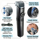 Bell+Howell Vacutrim Cordless Rechargeable Electric Beard Trimmer - Black-Precision dial with length settings - adjustable dial with 20 length options for stubble to full beard trims without swapping multiple guards