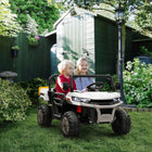 Aosom 12V Kids 2-Seater Ride-On UTV - White-Low power alarm function, more quality battery 