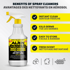 Alien Power Instant Stain Remover Spray for Black Mold and Mildew - 48 oz - 2 Pack-PROFESSIONAL-STRENGTH — SIMPLE 3-STEP USE — Fill the bottle with water, add one packet & shake, use in a well-ventilated area, follow all label directions & keep out of reach of children, a targeted stain-removal solution for tough jobs, not a daily wipe-down spray