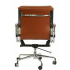 Plata Import Alark Office Chair Pu Leather Upholstery Low Back Metal Frame - Tan-Fixed Arms
