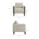 Modway Hawken Boucle Fabric Accent Armchair - Parchment Espresso-Brushed Boucle Fabric Upholstery