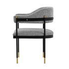 Manhattan Comfort Lia 24.8" Modern Chenille Upholstered Dining Armchair - Grey-Inner Seat Depth: 20.47 in. Seat Height: 18.7 in. Inner Seat Width: 23.23 in