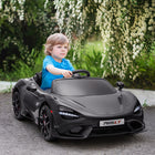 Qaba 12V McLaren Licensed Electric RC Car for Kids - Black-Two auxiliary wheels facilitate manual movement, aiding when unpowered 