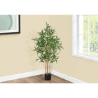 Monarch Specialties 50" Artificial Indoor Bamboo Tree - Floor - Black Pot-This artificial plant features 640 vibrant green leaves featuring a realistic look and soft, silky feel