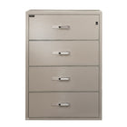 Gardex Classic Fire-Resistant File, 4-Drawer, Lateral, Beige, 55H x 38 3/4W x 23 1/2D (GXGL-404-BE)-UL-certified fire resistant lateral 4-drawer 38 3/4"W, legal and / or letter