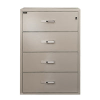 Gardex Classic Fire-Resistant File, 4-Drawer, Lateral, Beige, 55H x 38 3/4W x 23 1/2D (GXGL-404-BE)-UL-certified fire resistant lateral 4-drawer 38 3/4"W, legal and / or letter