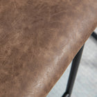 HOMCOM Counter Height Bar Stools with Back - Brown - 2 Pack-Colour: Brown