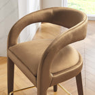 Modway Pinnacle Performance Velvet Counter Stool - Brown Gold - Set of 2-Non-Marking Foot Pins