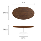Modway Lippa 48" Oval Wood Coffee Table - Walnut-Wood Grain Veneer and MDF Tabletop