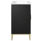 Modway Beau 24" Wood Bathroom Vanity with Basin - White/Black-Plumbing Cut-Out