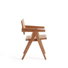 Manhattan Comfort Hamlet 19.67" Industry Chic Dining Arm Chair - Nature-Seat Height Measures: 18.11 in. With Weight Capacity of 275 lb
