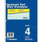 Blueline Analysis Pad, A5204, 4 Columns-A5204, 4 Columns