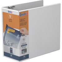 Davis Group QuickFit D-Ring View Binder - 5" - White-Customizer/Overlay Binder, White,  holds 1000 sheets of paper, for 8.5"x11" size paper
