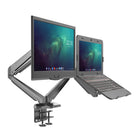 ShoppingAll 2-in-1 Adjustable Dual Gas Spring Arm Laptop & Monitor Desk Mount Stand - Black-8