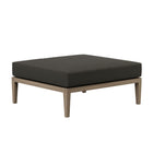Modway Northlake Outdoor Teak Ottoman - Flint Grey-Sturdy Teak Wood Construction