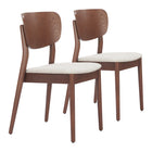 Zuo Kellua Dining Chair - Beige/Walnut - Set of 2-Assembly required