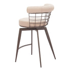 Zuo Saku Swivel Counter Stool - Beige/Brown-6