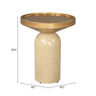 Zuo Cendre Side Table - Gold/Beige-3 year limited warranty