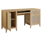 Modway Soma 63" Office Desk - Oak-Non-Marking Foot Pads