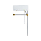 Modway Redeem 40" Silver Stainless Steel Wall-Mount Bathroom Vanity - Silver/White-Single Faucet Hole