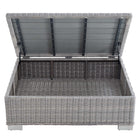 Modway Conway 45" Outdoor Patio Wicker Rattan Coffee Table - Light Grey-7
