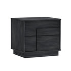 Manhattan Comfort Horizon 21.7" Modern Nightstand - Charcoal Grey-Sleek, Handle-Free Push to Open Drawers with Unique Overlapping Square Drawer-Front Detail