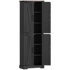 HOMCOM 72" H Pantry Cabinet for Dining Room - Black-Spacious dual cabinets with adjustable shelves for organised storage 