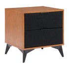 Zuo Zarif Nightstand - Black/Walnut-Colour: Black/Walnut