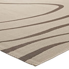 Modway Surge Swirl Abstract Indoor/Outdoor Area Rug - 5 ft W x 8 ft L - Light/Dark Beige-High Density / Machine-Woven