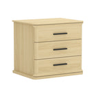 Manhattan Comfort Clifford Traditional 3-Drawer Nightstand - Natural Oak-Rounded Edges: Soft contours add visual appeal and a smooth, finished look