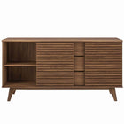 Modway Render 63" Sideboard Buffet Table TV Stand - Walnut-Three Full-Extension Drawers