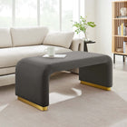 Modway Koda Performance Velvet Waterfall Ottoman - Brass/Storm Grey-Stain-Resistant Fabric