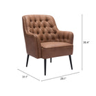 Zuo Tasmania Accent Chair - Vintage Brown-6