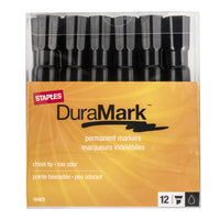 Staples Permanent Markers - Chisel Tip - Black - 12 Pack-The economical choice