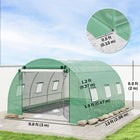 Outsunny Walk-in Tunnel Greenhouse with 2 Support Rods - 13 'x 9.8' x 6.6' - Green- Mesh door and windows offer excellent cross-ventilation and unwanted guests protection
 