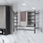 HOMCOM Towel Warmer - Stainless Steel Smart WiFi Heated Towel Rack - Silver-Space-saving design with wall-mounted, plug-in setup saves floor space