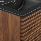 Modway Render 18" Wall-Mount Bathroom Vanity - Walnut/Black-MDF and Particleboard