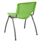 Flash Furniture HERCULES Series Green Plastic Stack Chair with Titanium Frame-Green Plastic Seat and Back