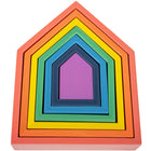 TickiT Rainbow Architect Houses - Set of 7-Nesting toy: This wooden set features 7 nesting houses in the 7 colors of the rainbow. The inner block is a solid 3D shape. Explore colors, shapes, sizes and scales through open-ended play!