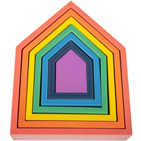 TickiT Rainbow Architect Houses - Set of 7-Nesting toy: This wooden set features 7 nesting houses in the 7 colors of the rainbow. The inner block is a solid 3D shape. Explore colors, shapes, sizes and scales through open-ended play!