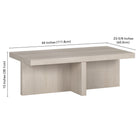 Hudson&Canal Elna 44"W Rectangular Coffee Table - Alder White-9