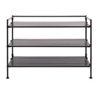 Seville Classics 3-Tier Resin-Wood Shoe Rack-Units are stackable (requires 2 units)