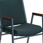 Flash Furniture HERCULES Series Heavy Duty Green Patterned Fabric Stack Chair with Arms-Green Patterned Fabric Upholstery