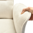 Homy Casa Upholstered Swivel Conference Office Chair with Arms - Beige-8