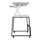 Rocelco 40" Deluxe Adjustable Height Desk Riser and Floor Stand Bundle - White/Black-GROMMET HOLE: For hassle free cable management, or to install a monitor mount for 1, 2 or 3 monitors, such as the Rocelco DM1, DM2 or DM3