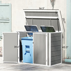 Outsunny 41 Cu. Ft. Outdoor Storage Shed-Chain hook links to bin lid for effortless disposal
