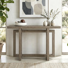 Hudson&Canal Breslow 44"W Console Table - Antiqued Grey Oak-Finished in wood-look antiqued gray oak