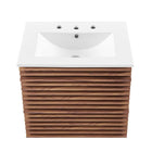Modway Render 24" Wall-Mount Bathroom Vanity - Walnut/White-8