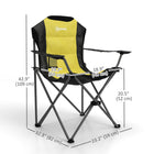 Outsunny Folding Camping Chairs with Cup Holder, Padded Camping Chairs for Outdoor Events - Yellow-Painted metal frame offers strong, rust-resistant support