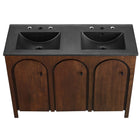 Modway Appia 48" Double Sink Bathroom Vanity - Walnut/Black-Assembly Required